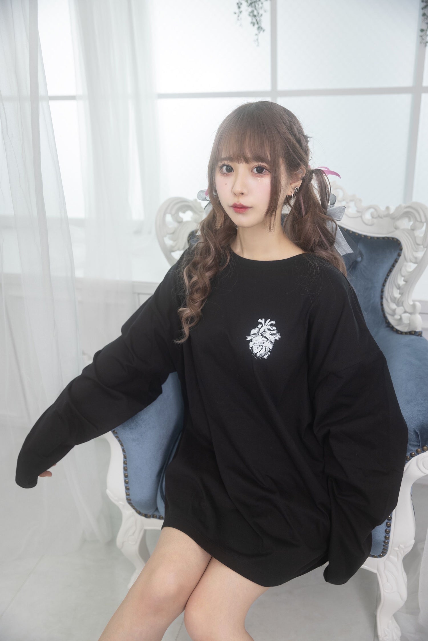 そくばくハートオーバーサイズロングTシャツ