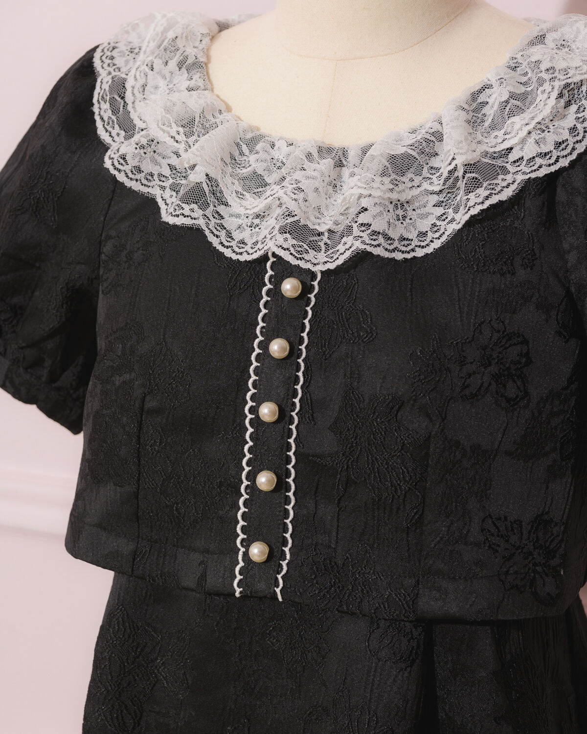 レースカラージャガードミニワンピ