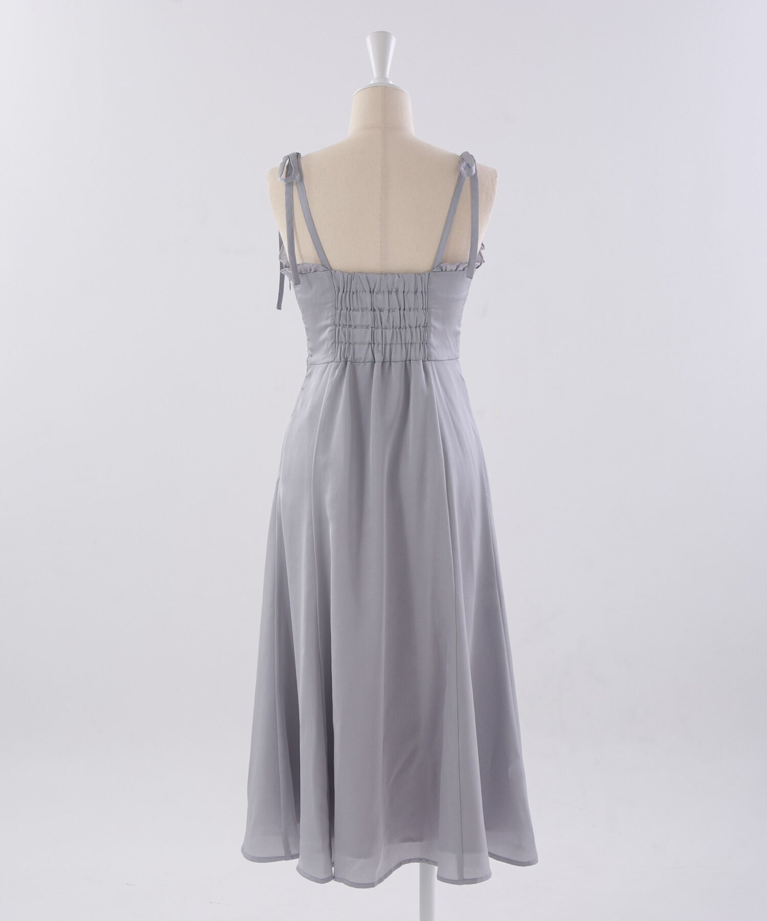 レーススリットサテンキャミワンピ