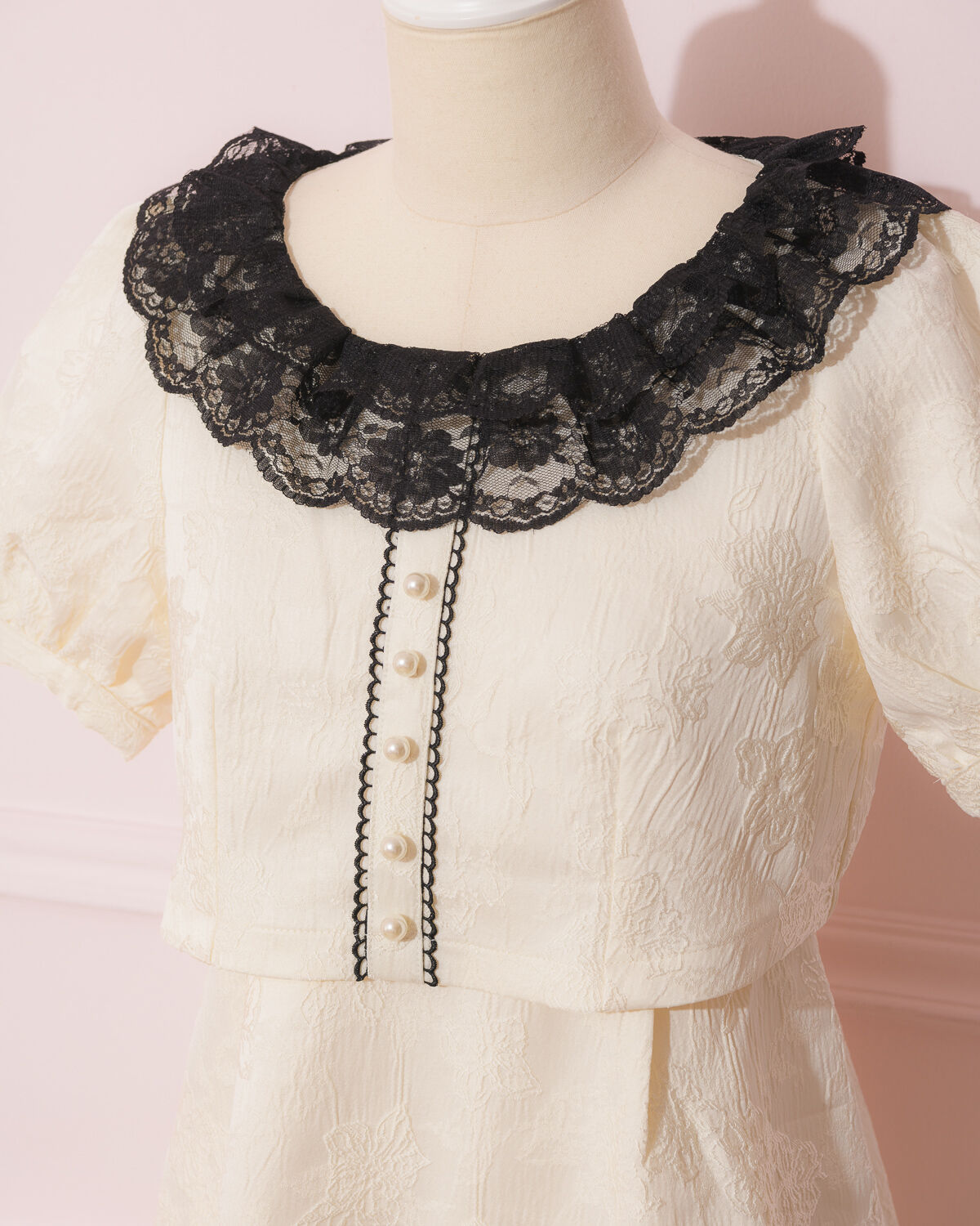 レースカラージャガードミニワンピ