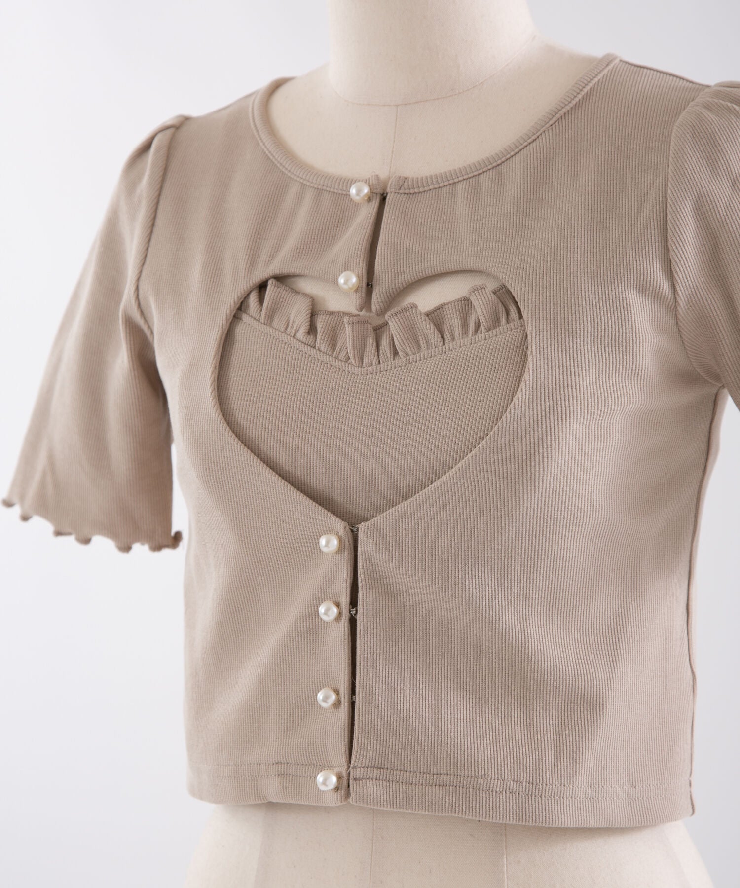 ハートオープンカーデ×キャミセット