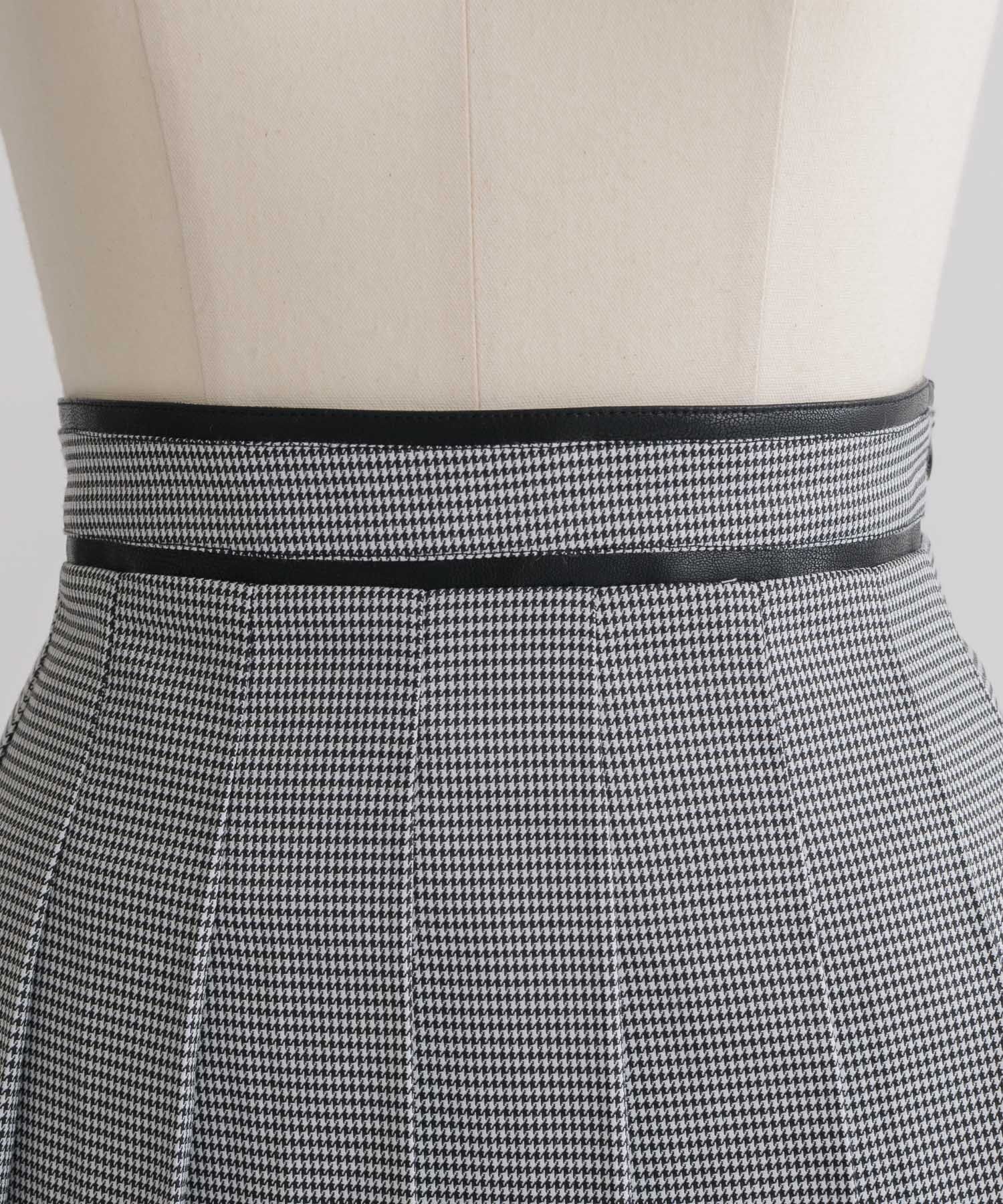 バイカラープリーツフリルスカート