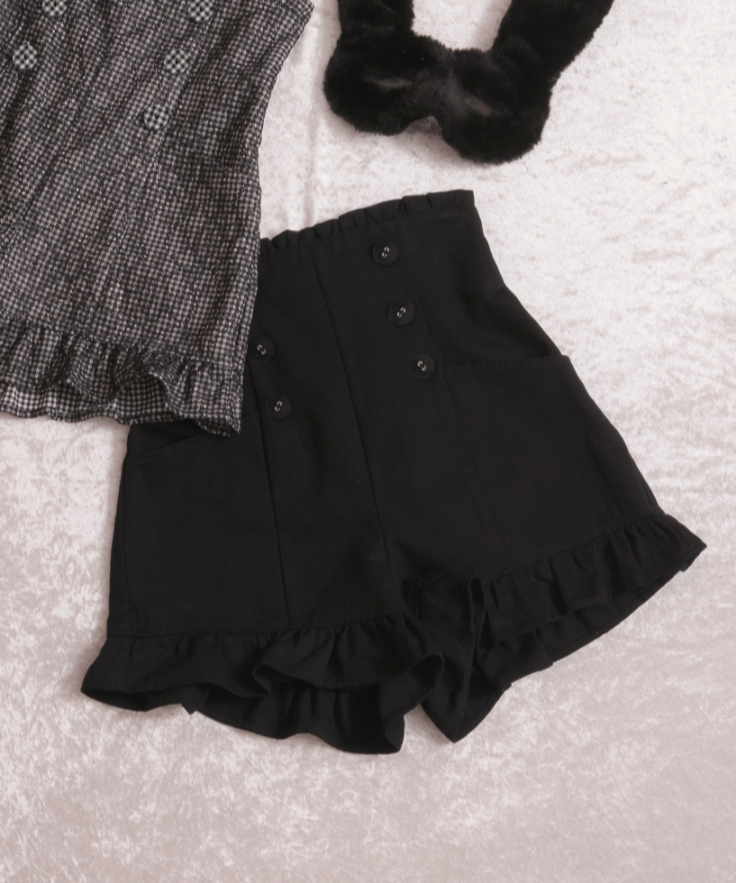 ハイウエストフリルショートパンツ