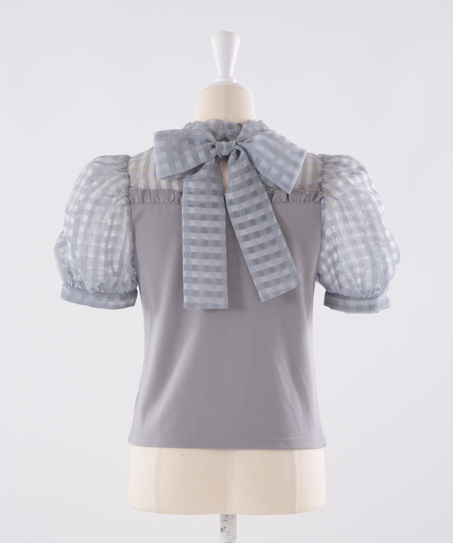 シアーギンガムビックリボンカットソー