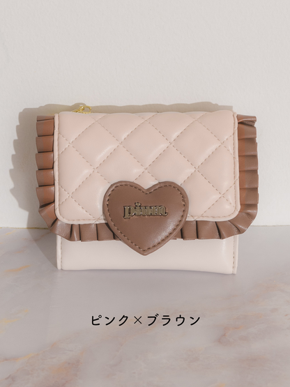 piumハートキルティングミニウォレット