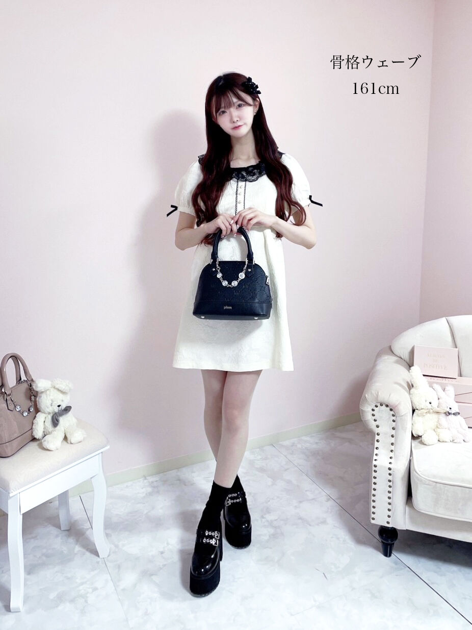 レースカラージャガードミニワンピ