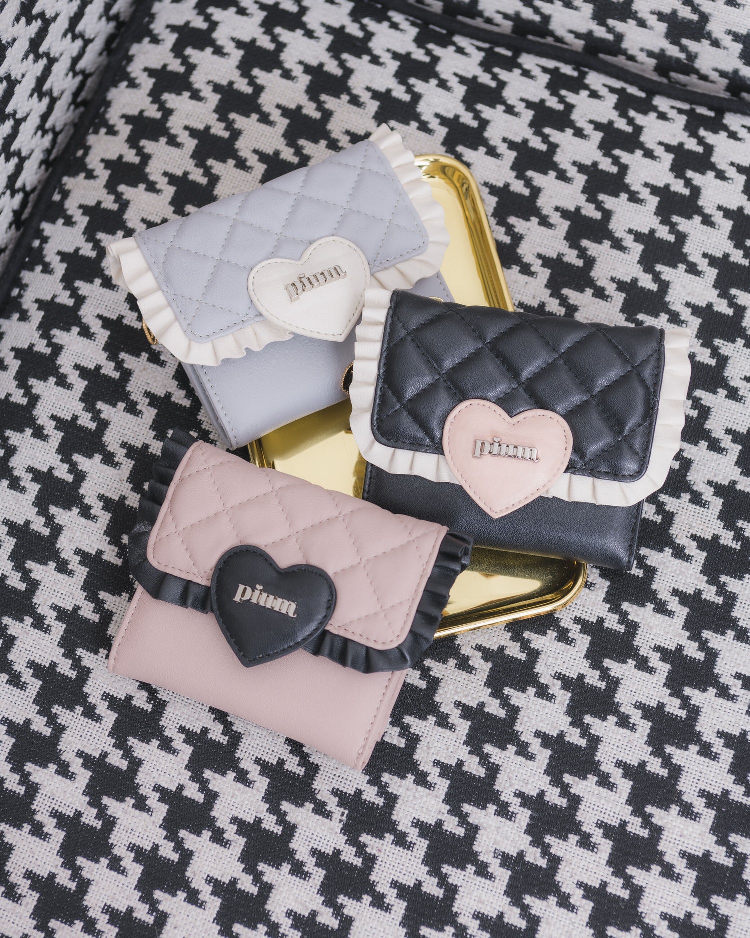 piumハートキルティングミニウォレット