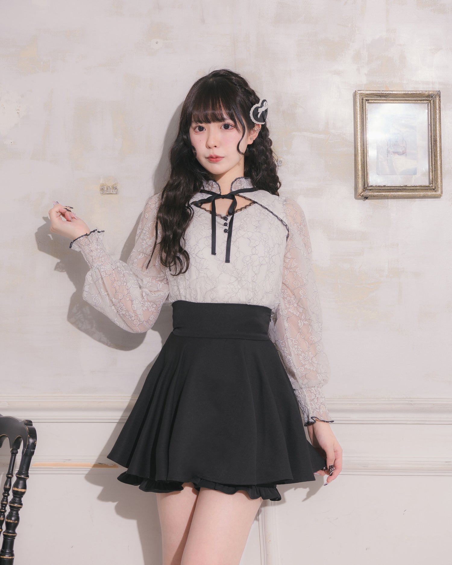 コルセット付きボリュームフレアスカパン