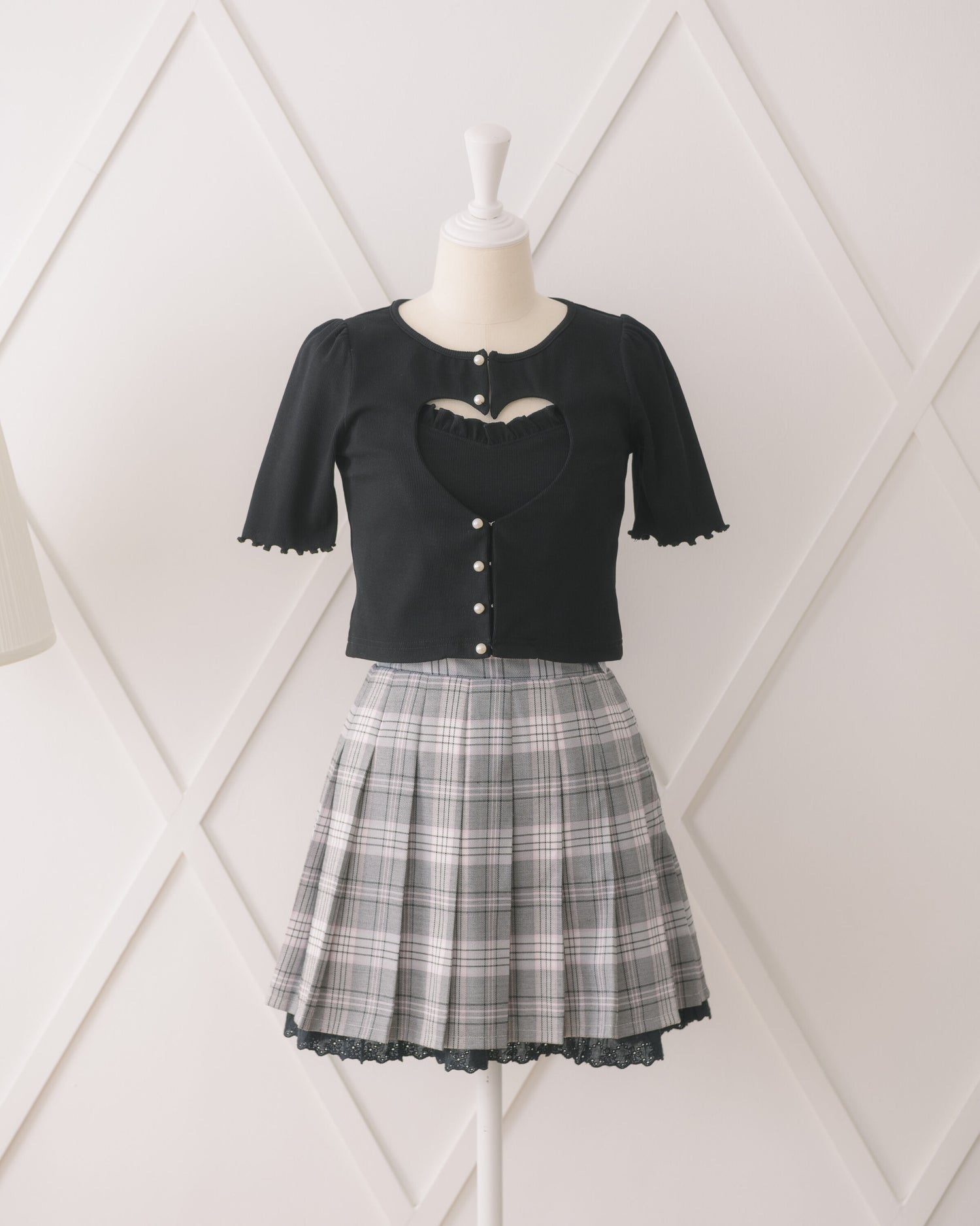 ハートオープンカーデ×キャミセット