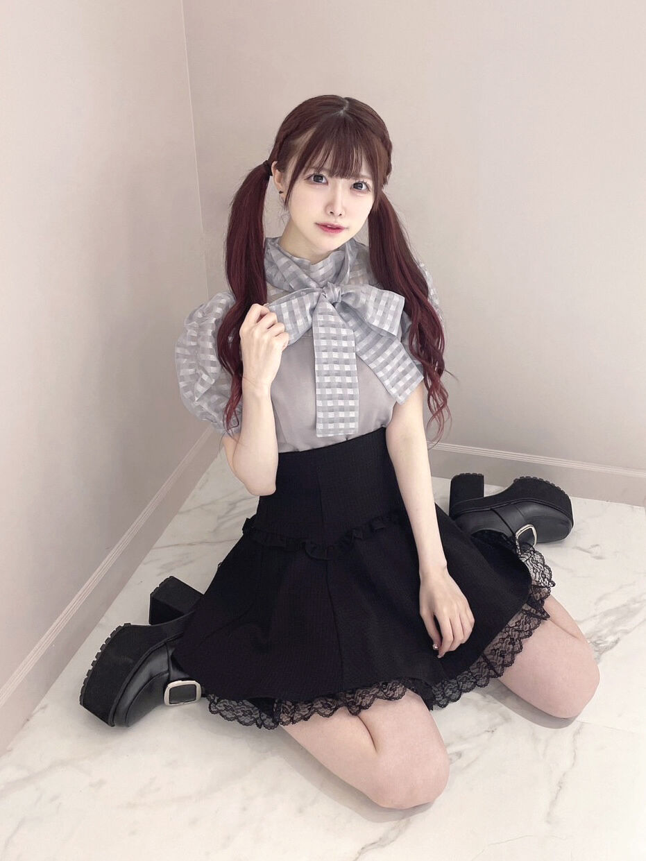 シアーギンガムビックリボンカットソー