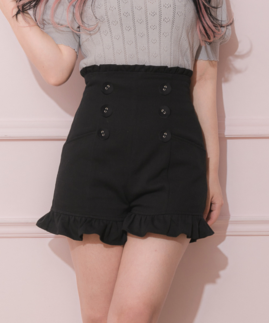 ハイウエストフリルショートパンツ