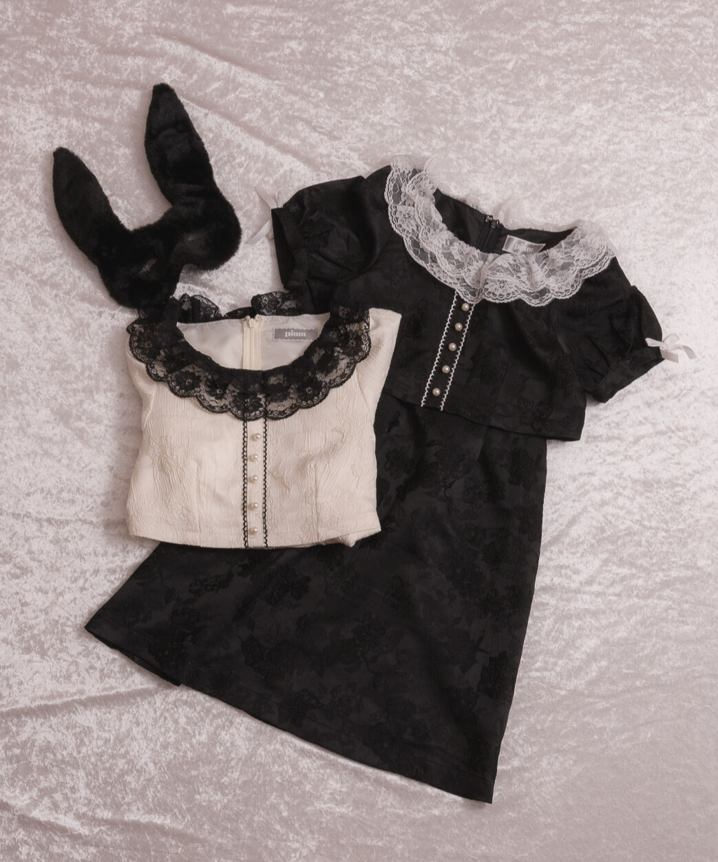 レースカラージャガードミニワンピ