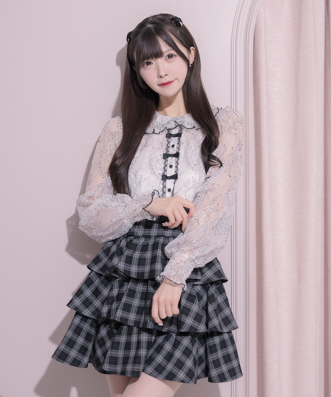 モデル身長:161cm/着用カラー:ホワイト