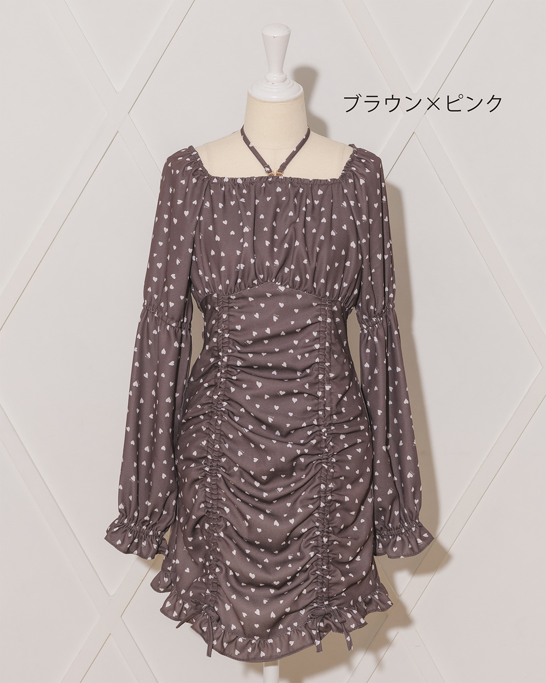 piumハートスピンドルミニワンピース