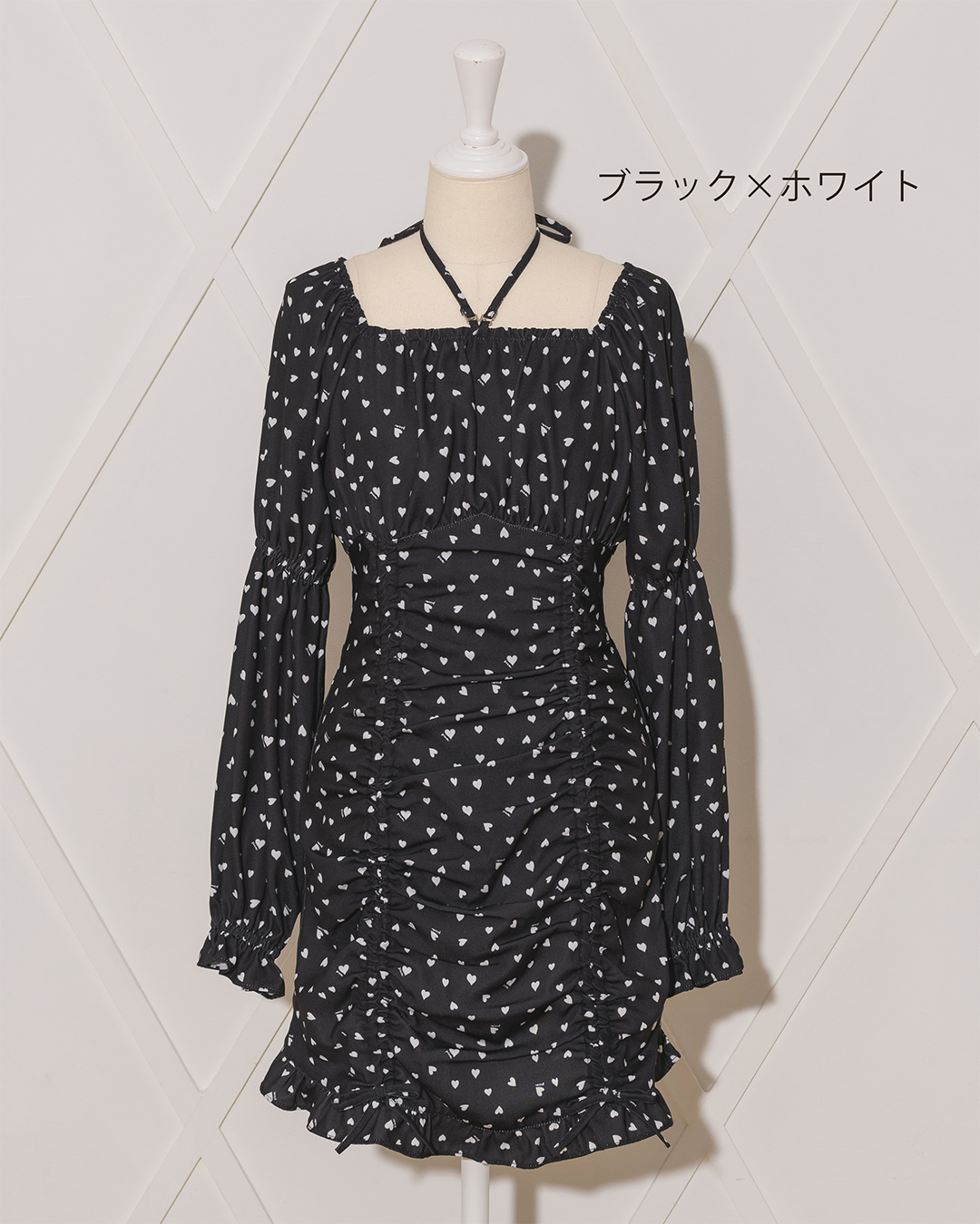 piumハートスピンドルミニワンピース