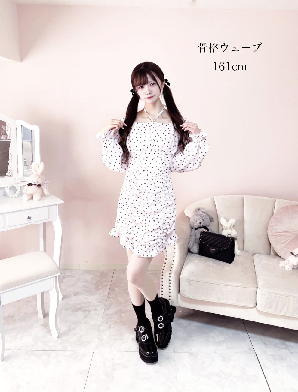 piumハートスピンドルミニワンピース