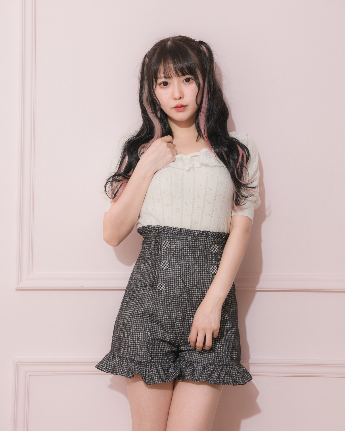 ハイウエストフリルショートパンツ