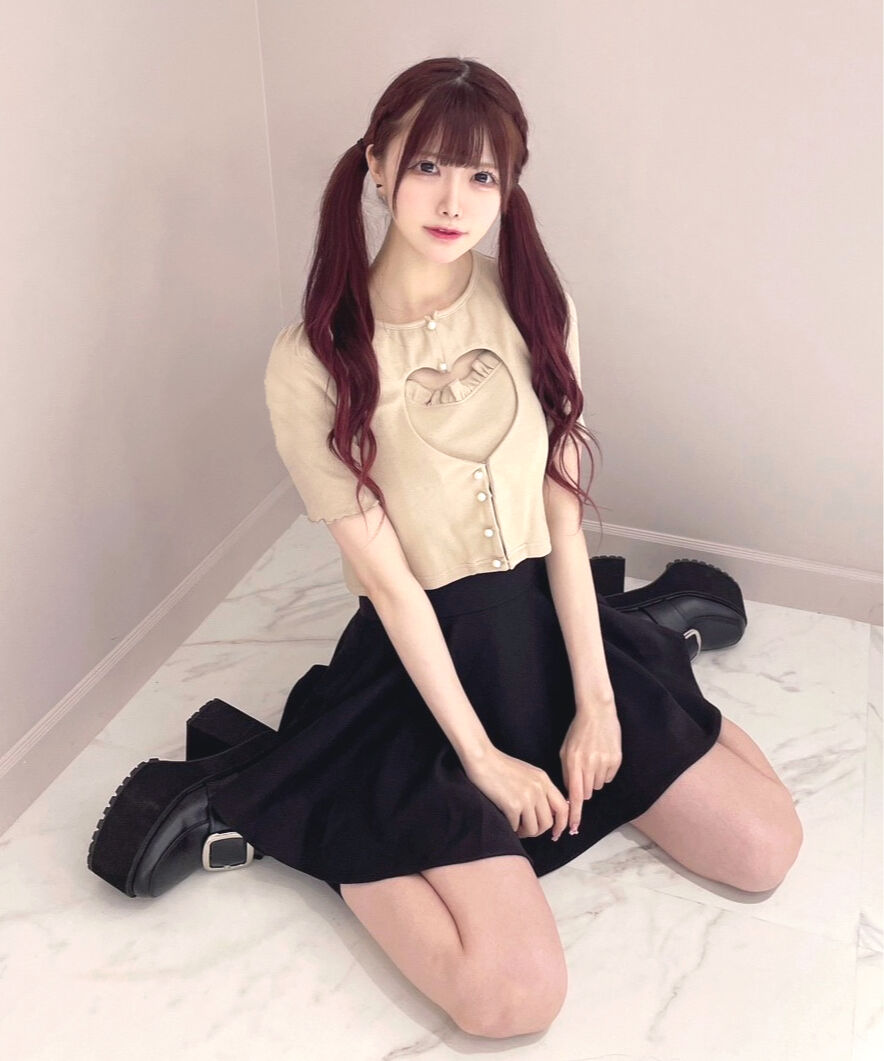 ハートオープンカーデ×キャミセット