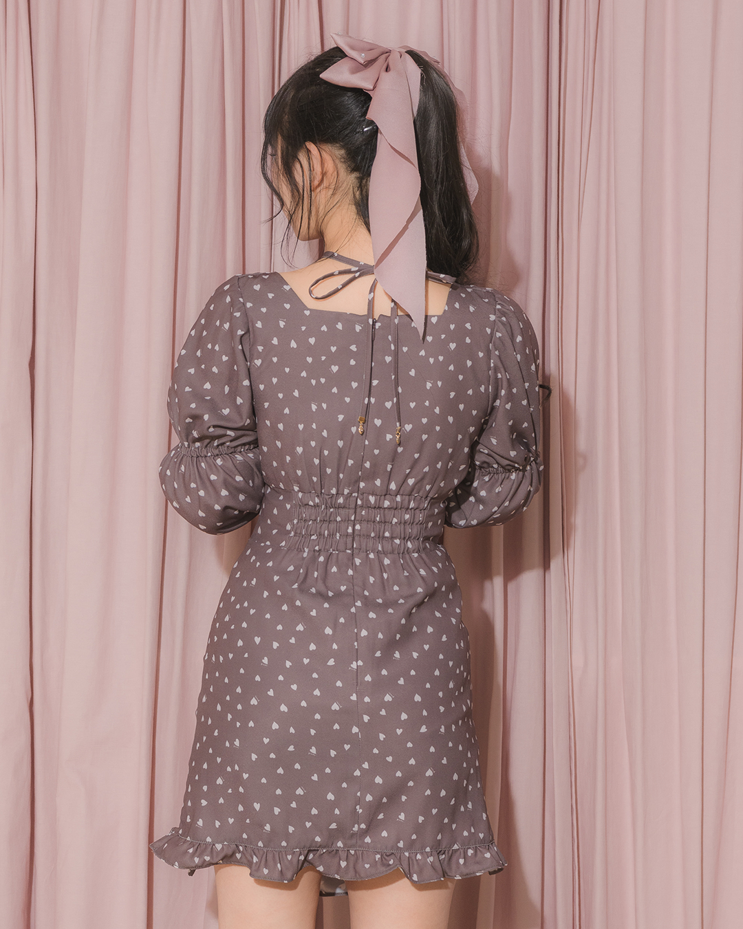 piumハートスピンドルミニワンピース