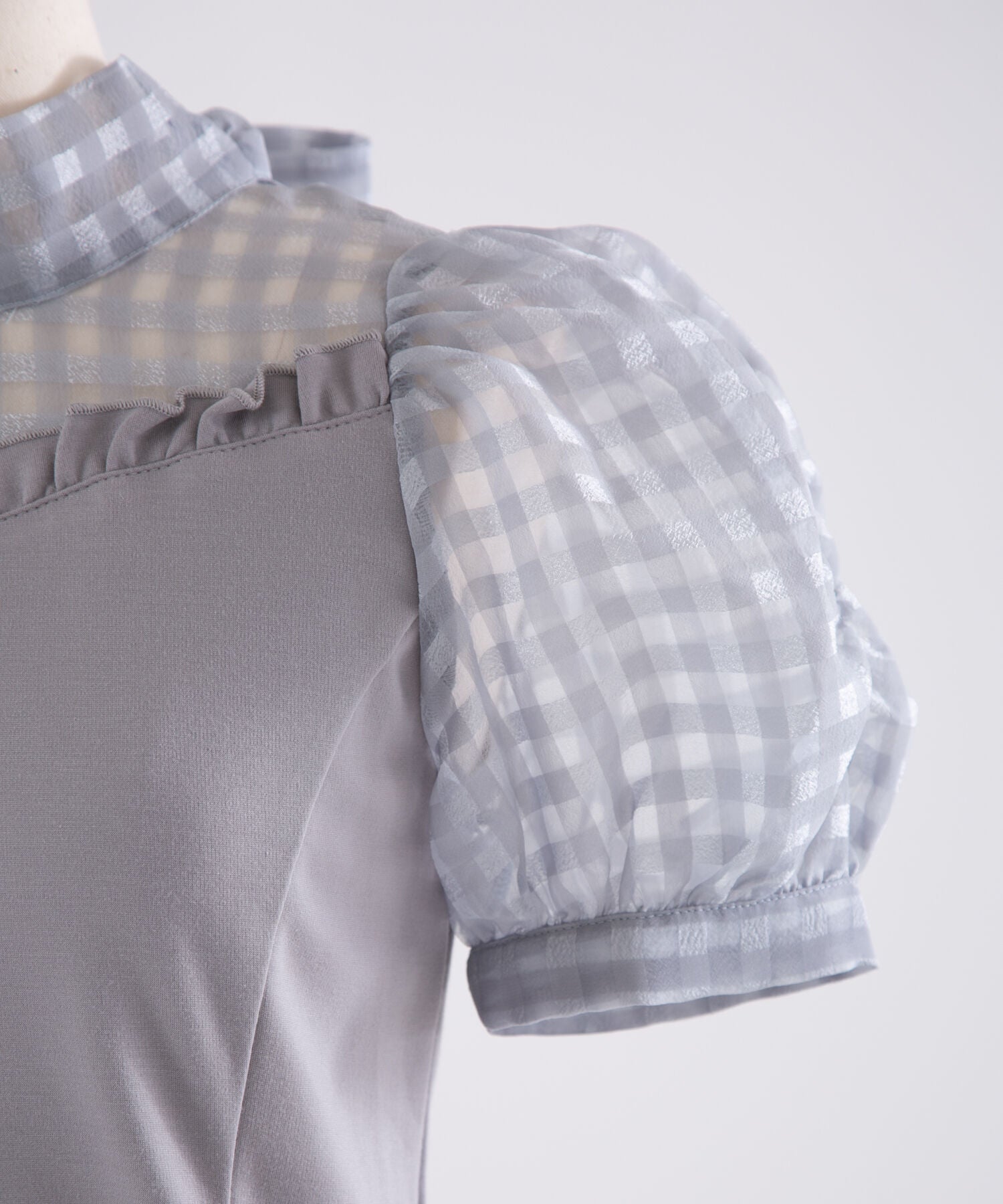 シアーギンガムビックリボンカットソー