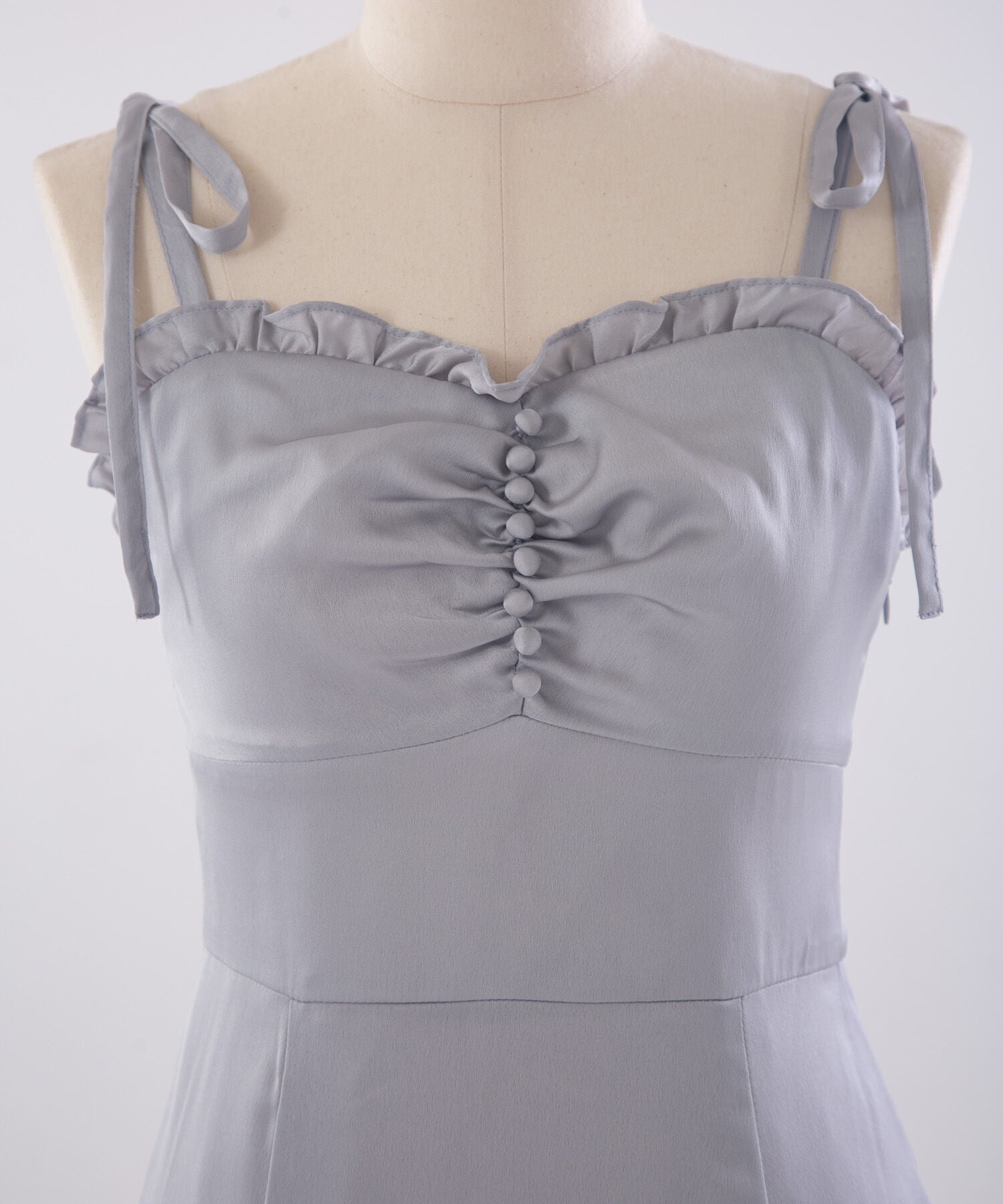 レーススリットサテンキャミワンピ