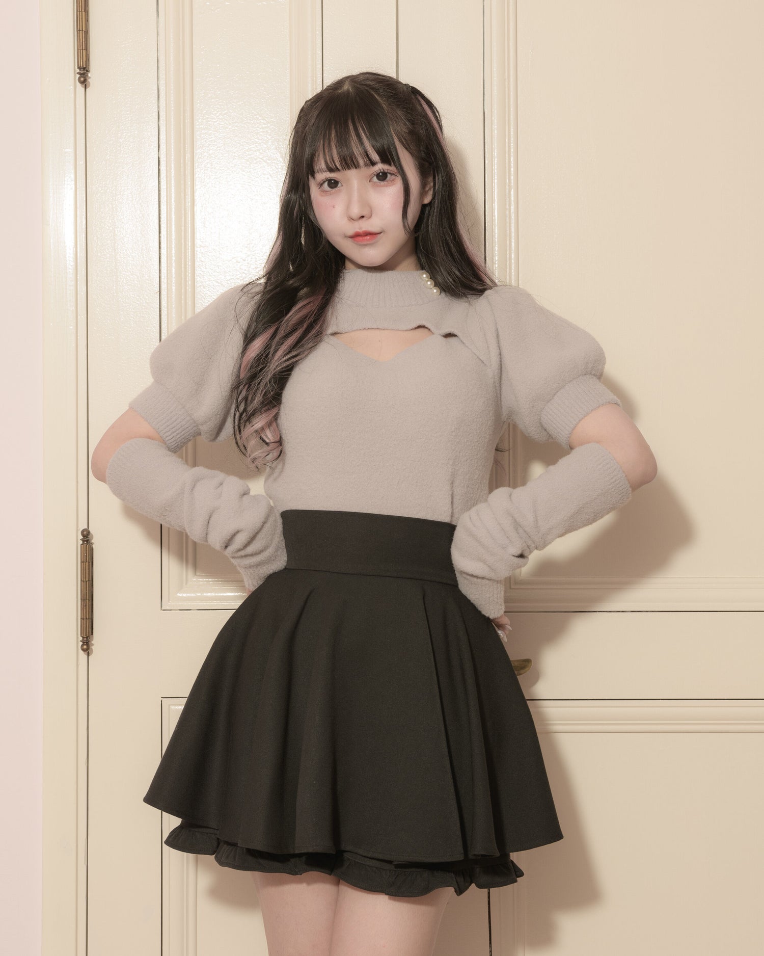 コルセット付きボリュームフレアスカパン