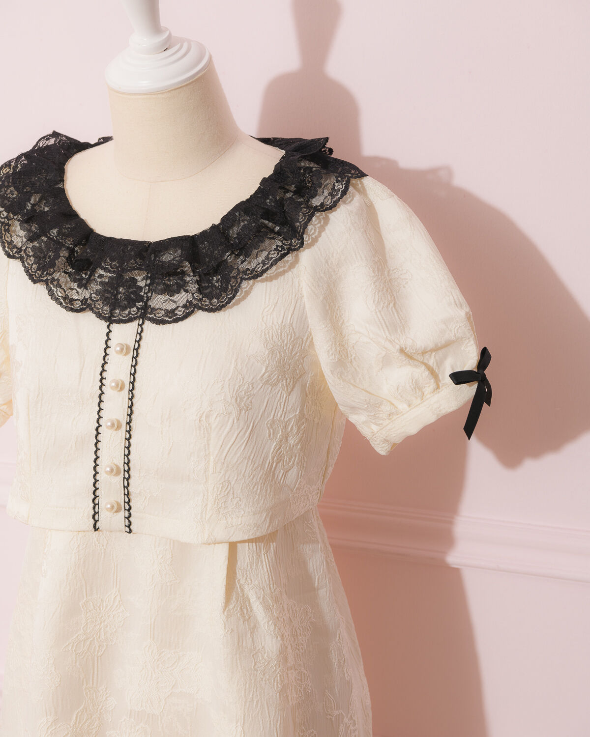 レースカラージャガードミニワンピ