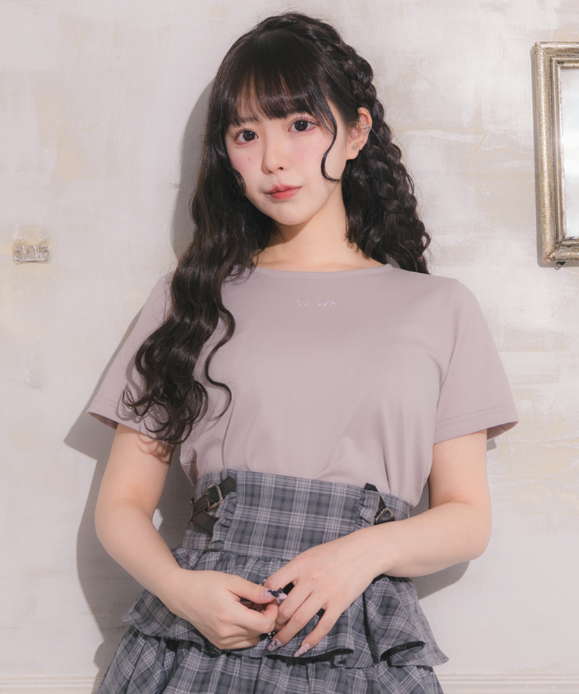 ラインストーンロゴTシャツ