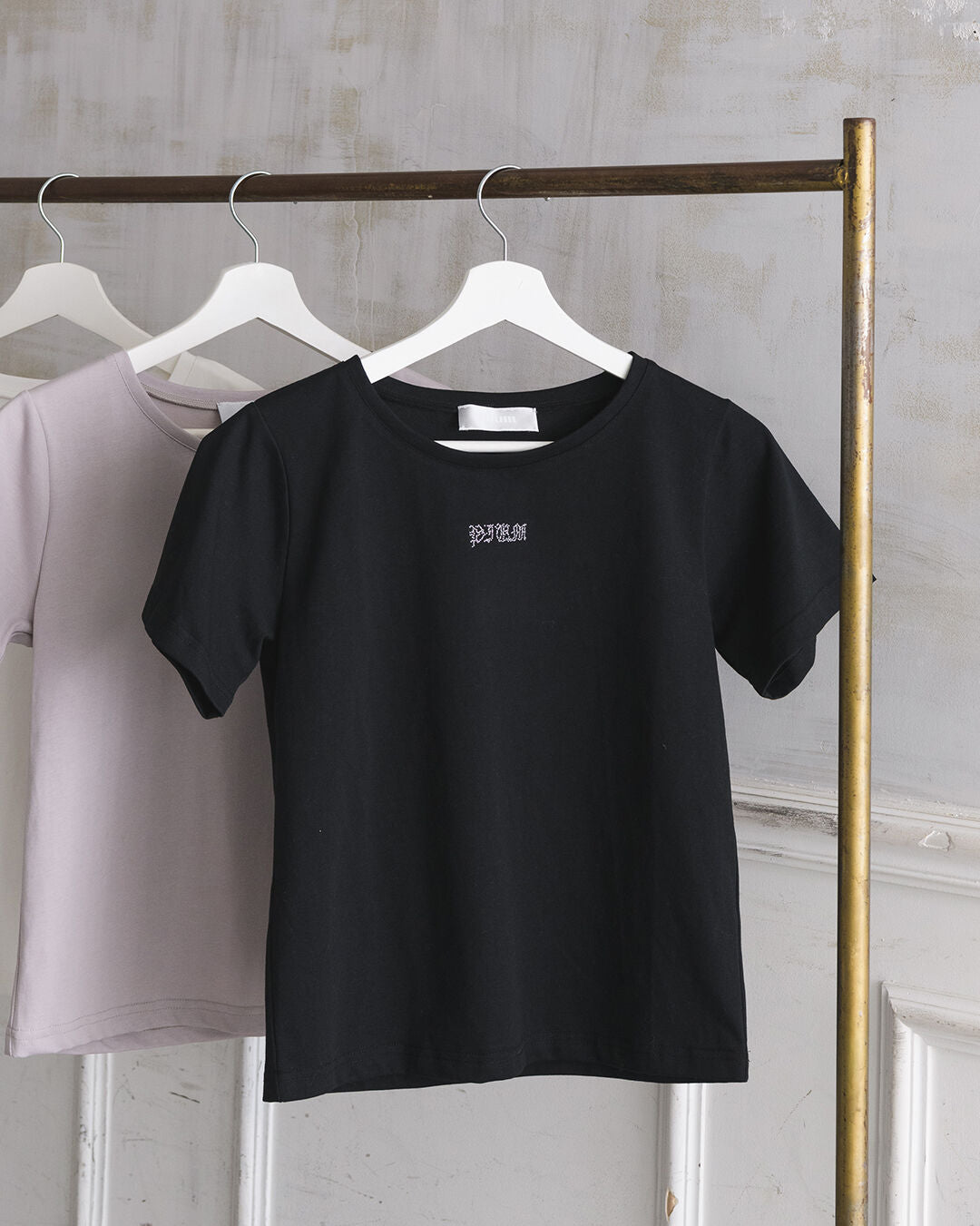 ラインストーンロゴTシャツ