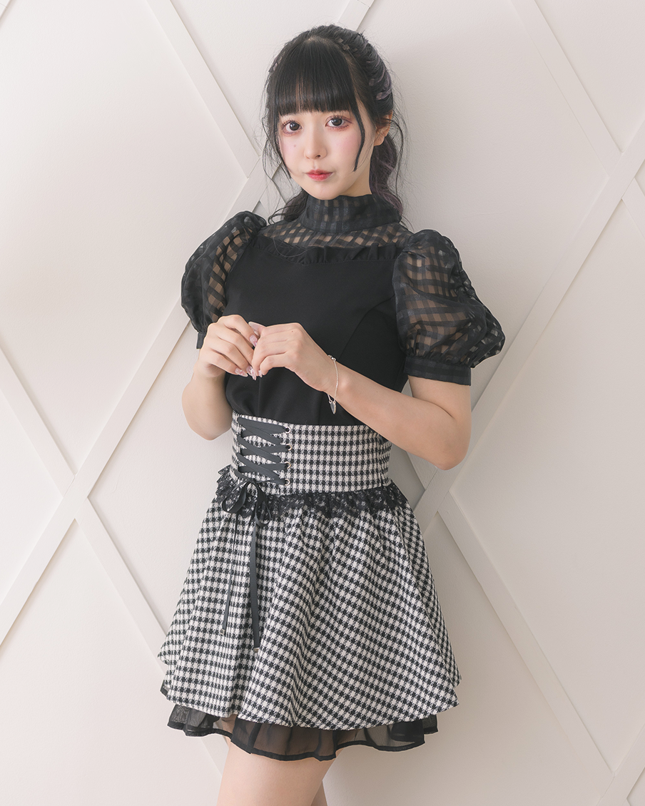 シアーギンガムビックリボンカットソー