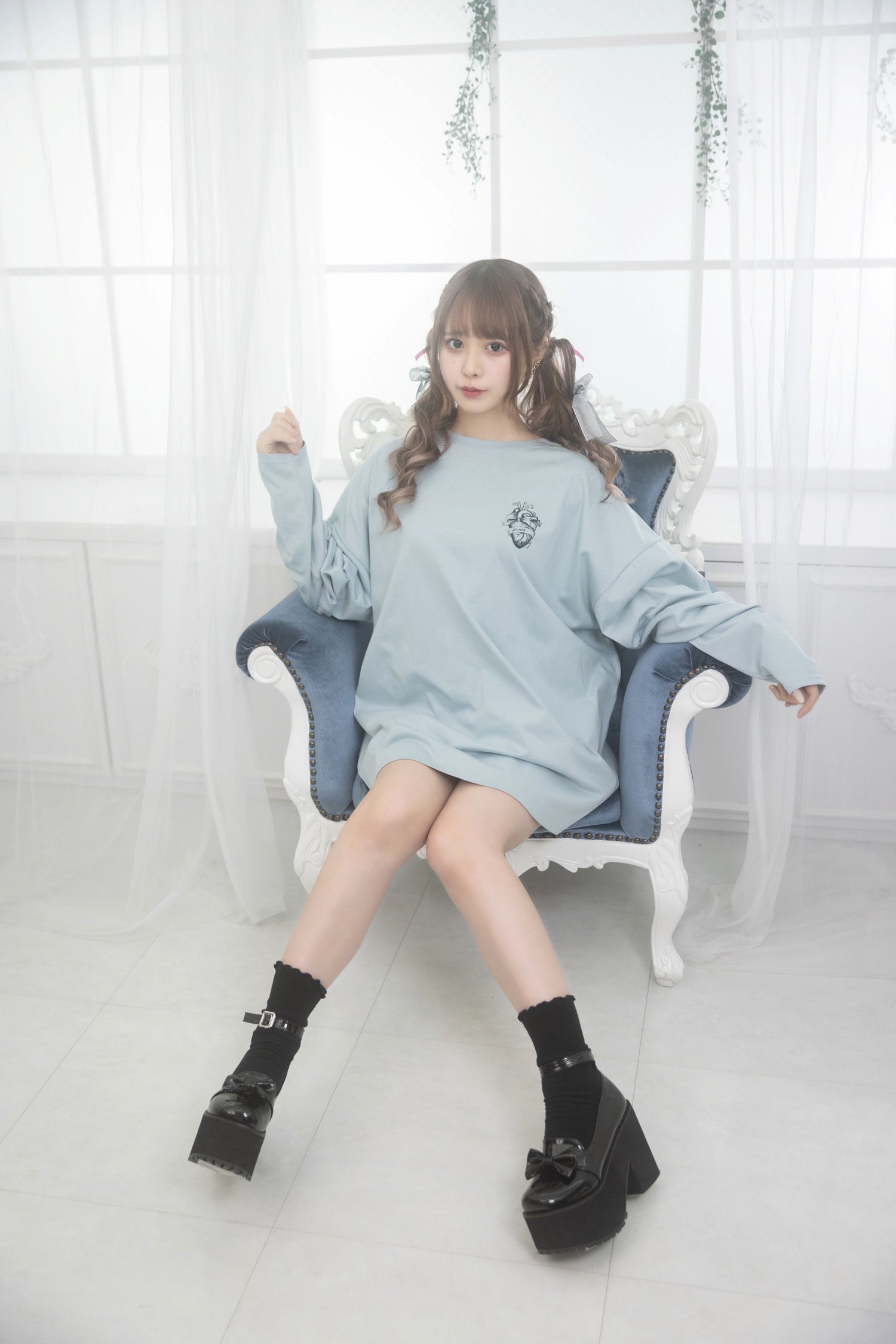 そくばくハートオーバーサイズロングTシャツ