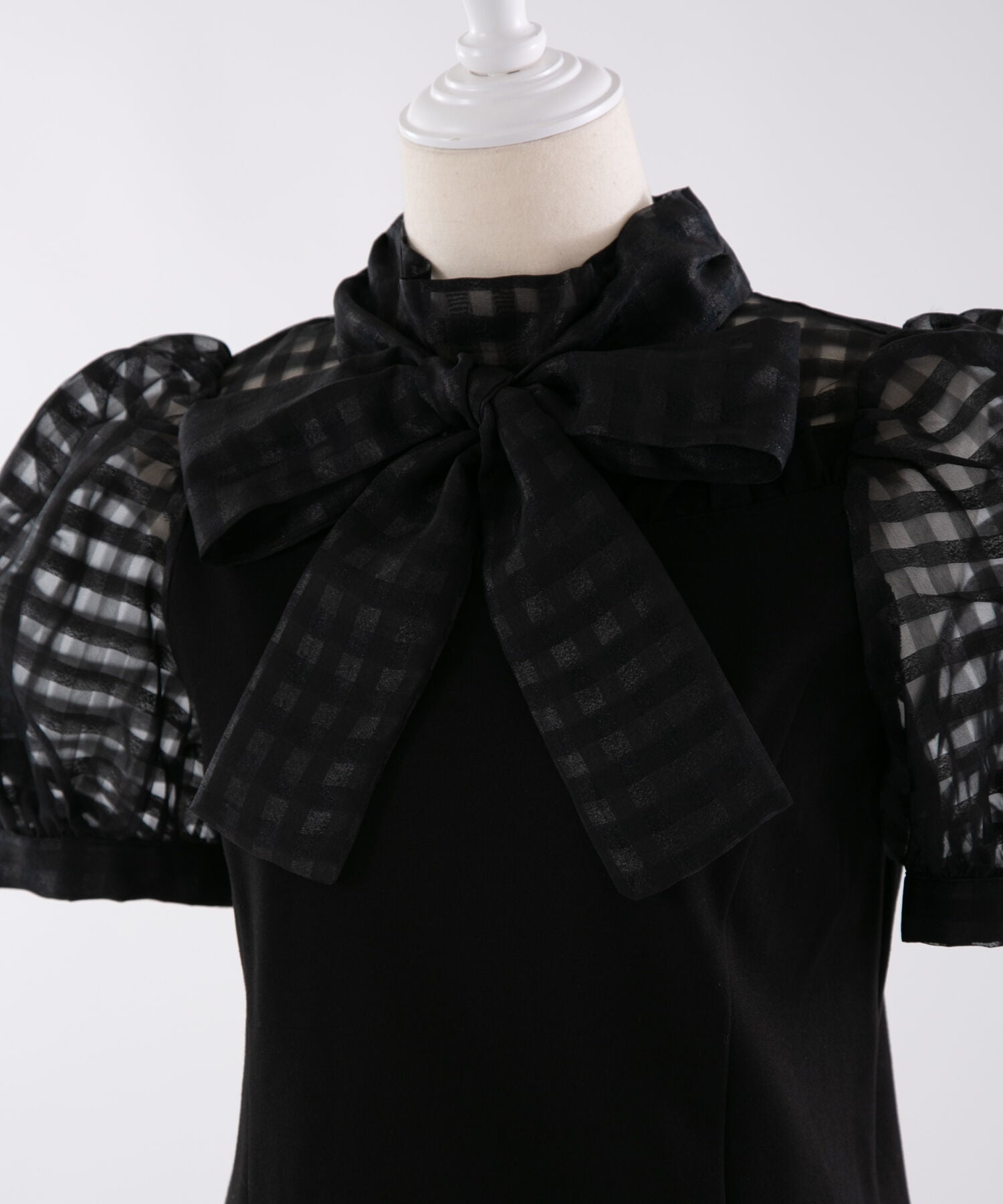 シアーギンガムビックリボンカットソー