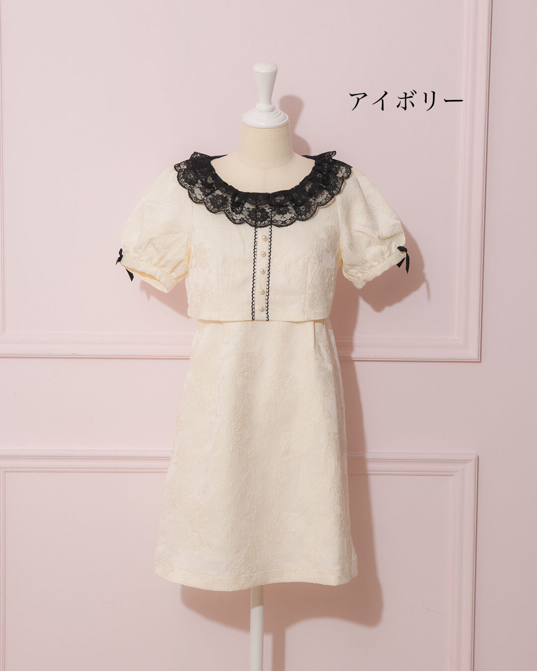 レースカラージャガードミニワンピ