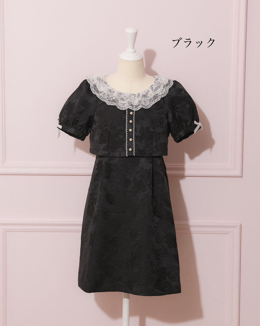 レースカラージャガードミニワンピ