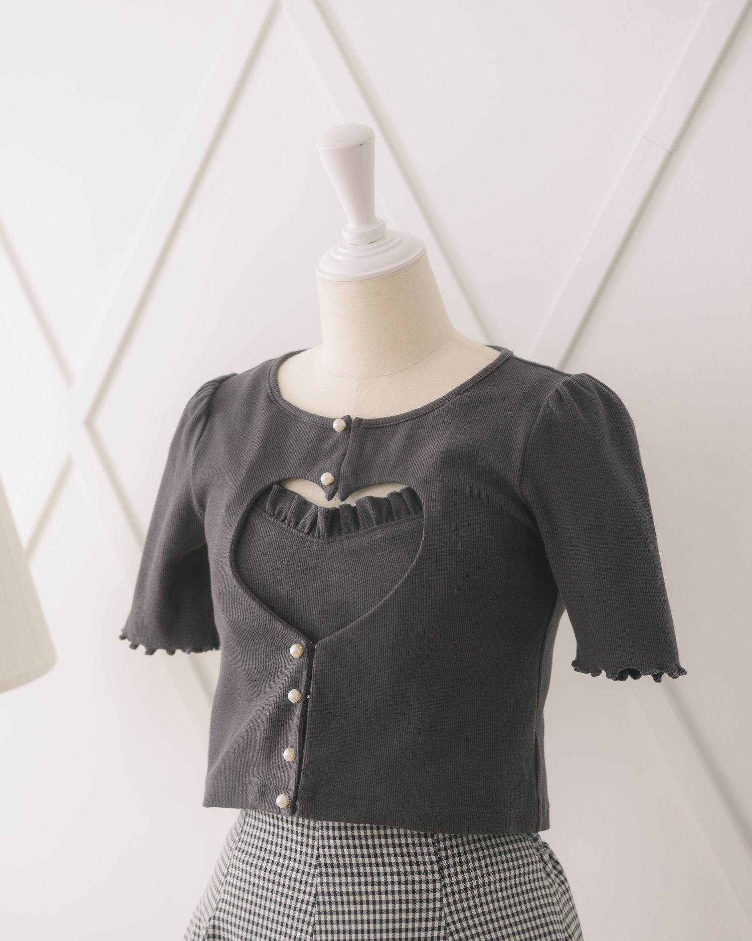 ハートオープンカーデ×キャミセット