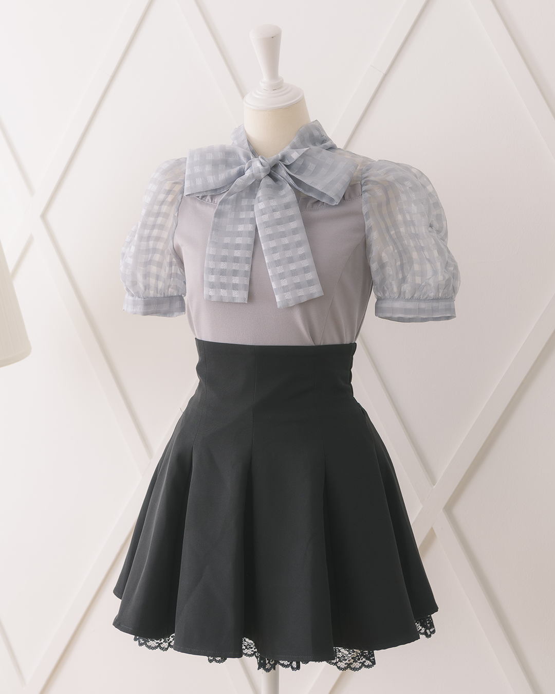 シアーギンガムビックリボンカットソー