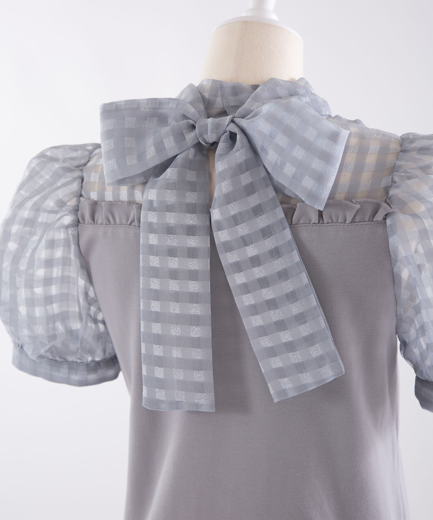 シアーギンガムビックリボンカットソー