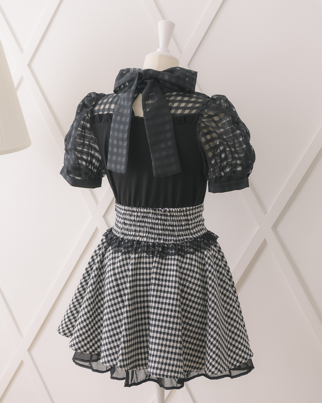 シアーギンガムビックリボンカットソー