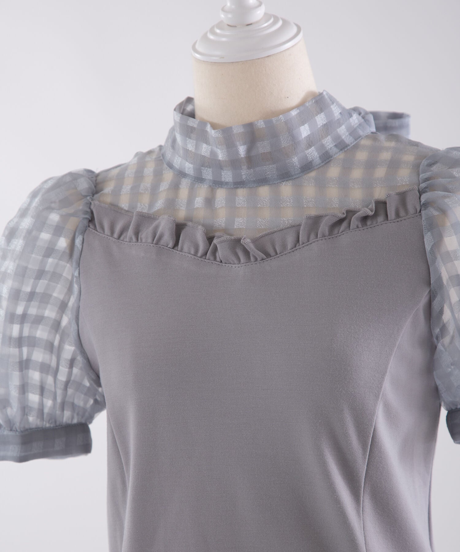 シアーギンガムビックリボンカットソー